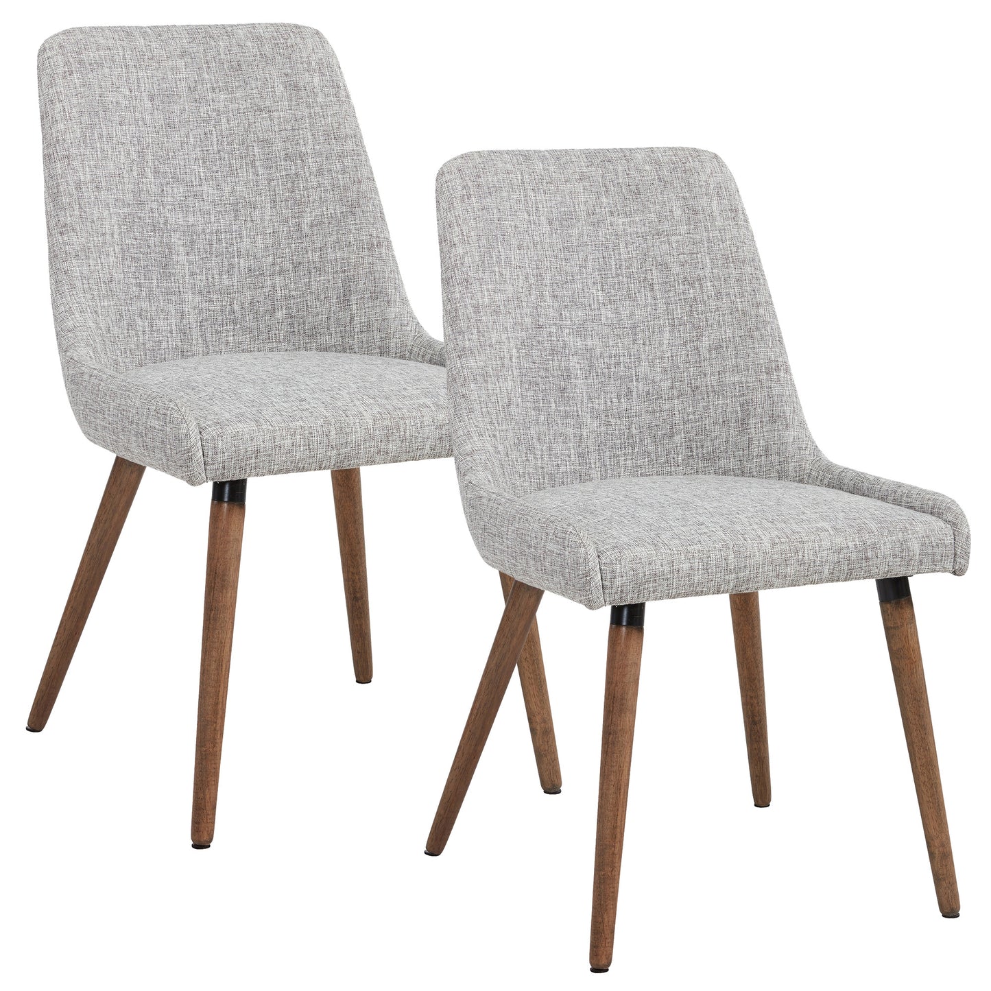 Mia Side Chair, Set of 2 in Light Grey and Grey Leg