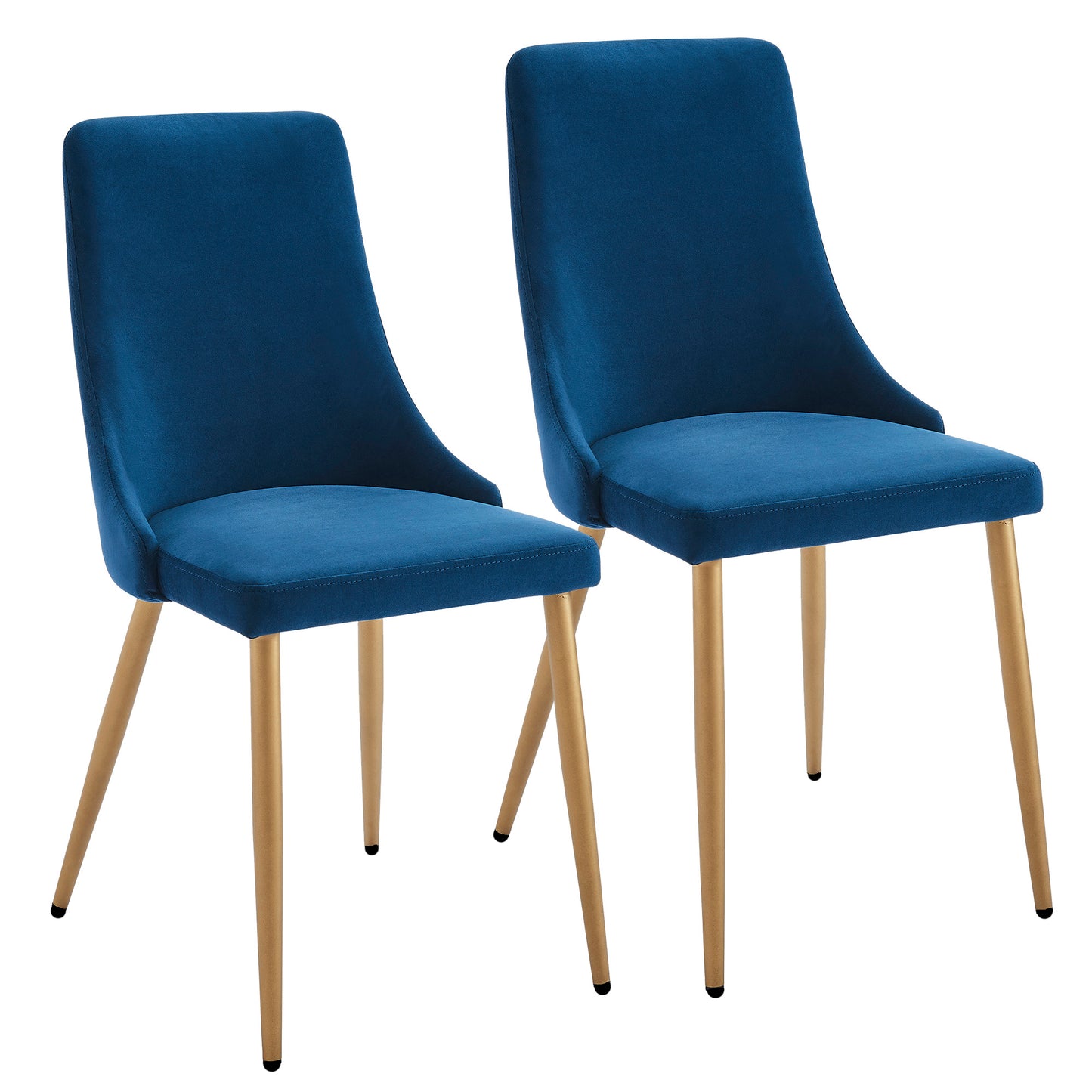 Carmilla Side Chair, Set of 2 in Blue and Aged Gold