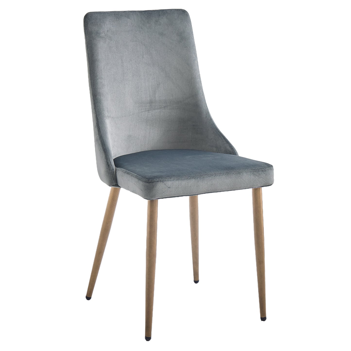 Carmilla Side Chair, Set of 2 in Grey and Aged Gold