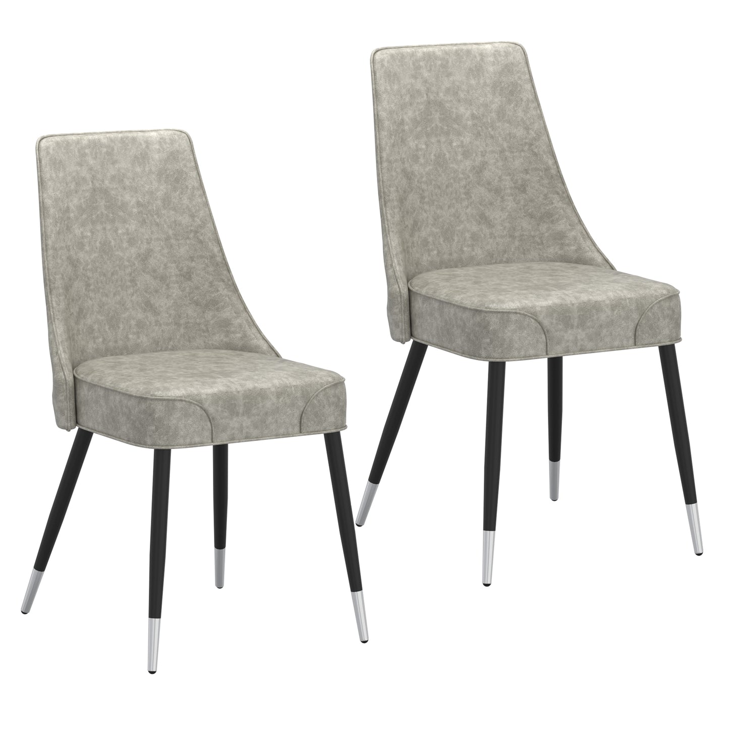 Silvano Side Chair, Set of 2 in Vintage Light Grey and Black