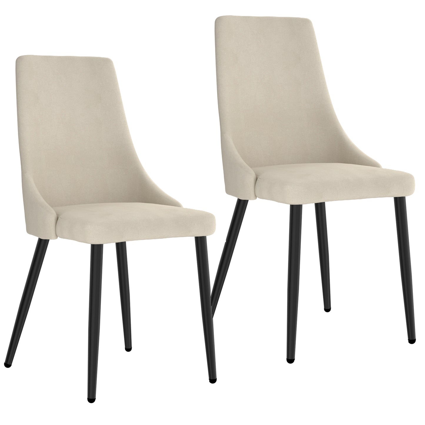 Venice Side Chair, Set of 2 in Beige and Black