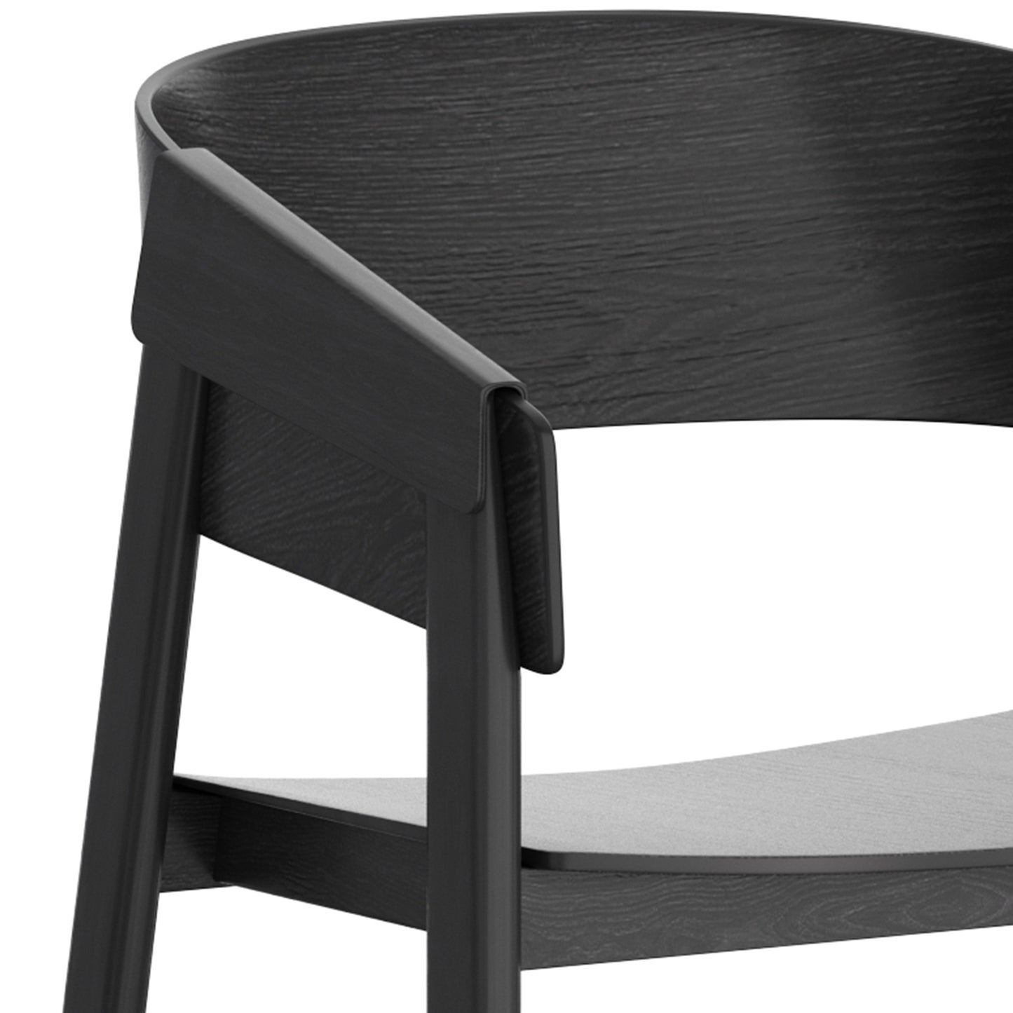 Solid Wood Dining Chair, Set of 2, in Black