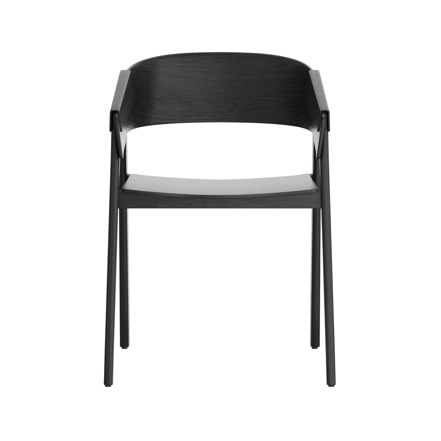 Solid Wood Dining Chair, Set of 2, in Black