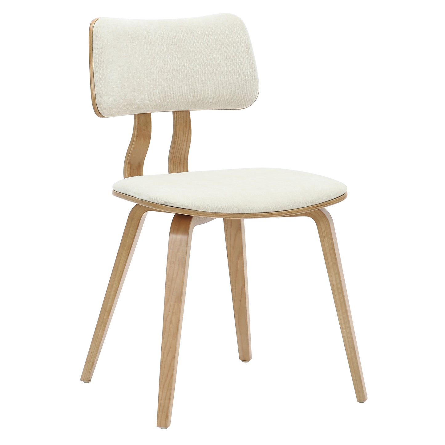 Zuni Dining Chair in Beige Fabric and Natural