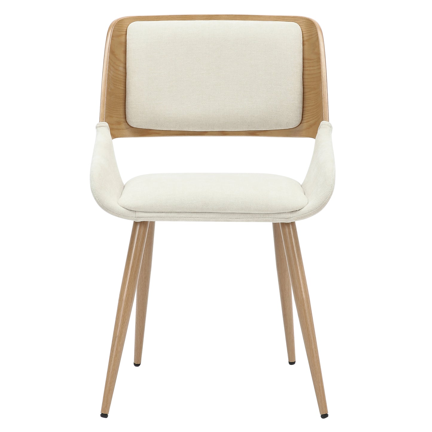 Hudson Dining Chair in Beige Fabric and Natural (1 PC)