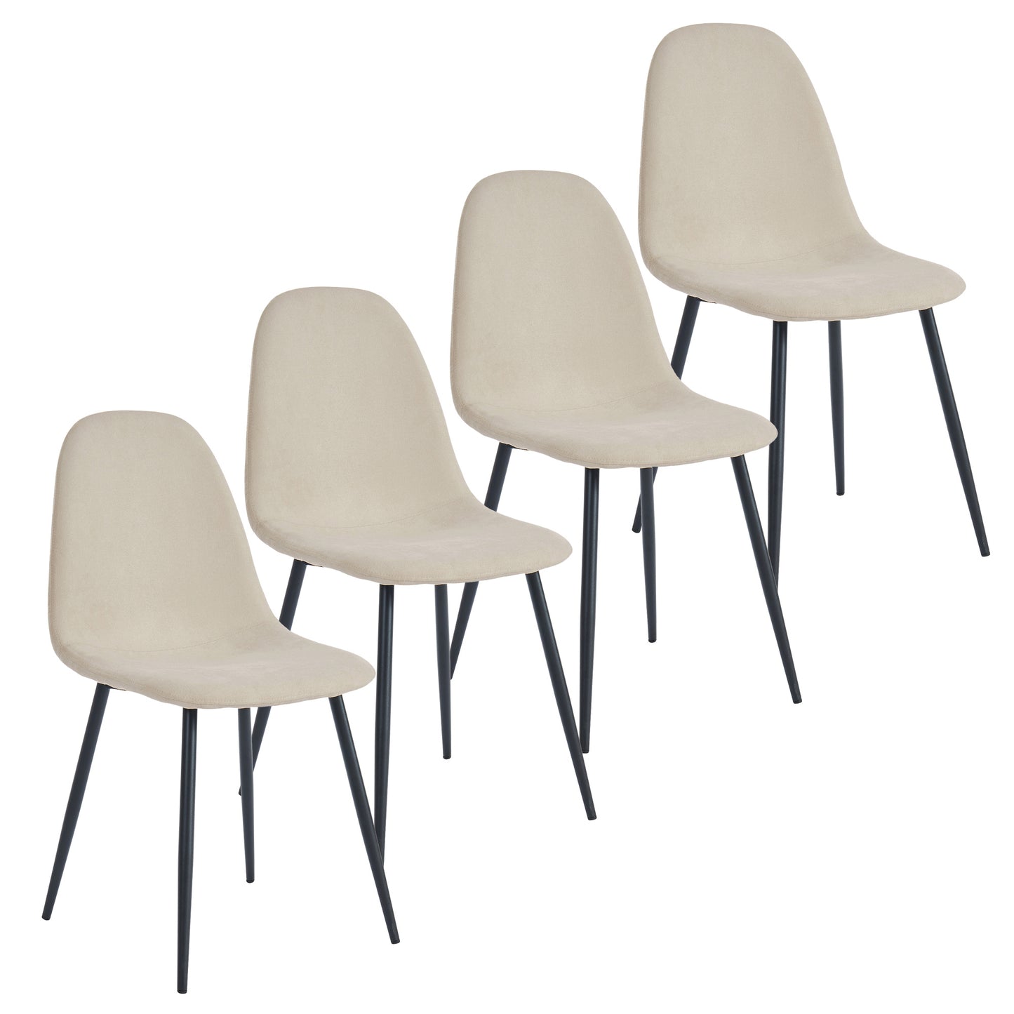 Olly Dining Chair, [SET OF 4] in Beige and Black