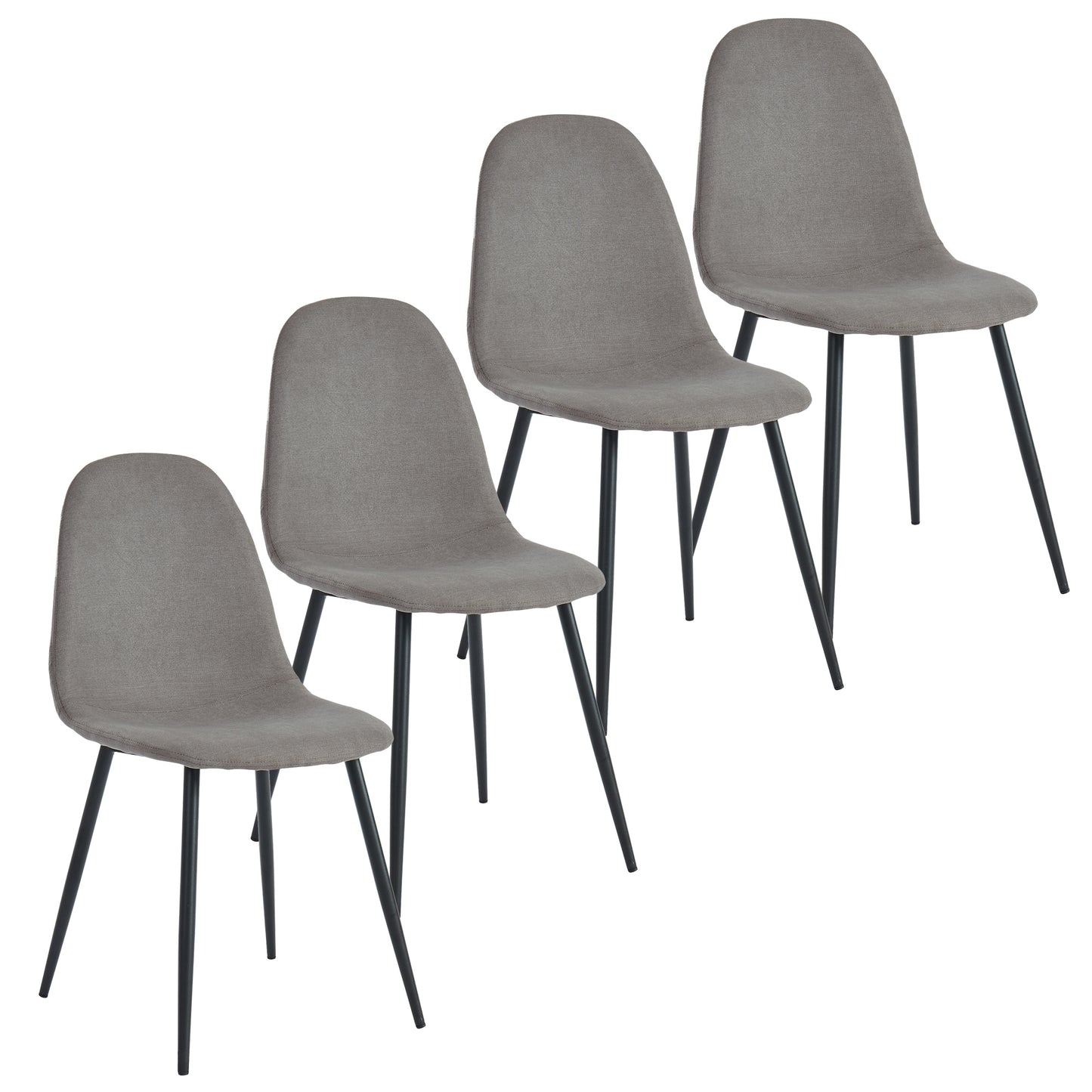 Olly Side Chair, Set of 4 in Grey and Black