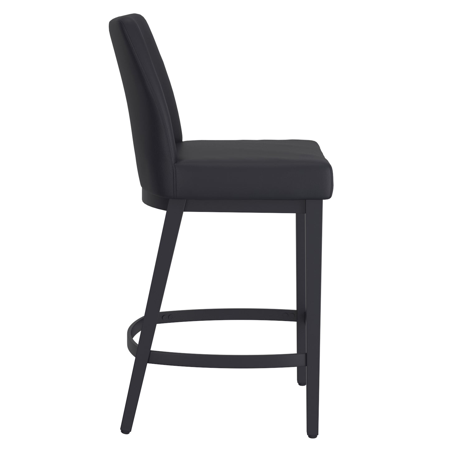 Jace 26" Counter Stool, Set of 2, in Black Faux Leather and Black