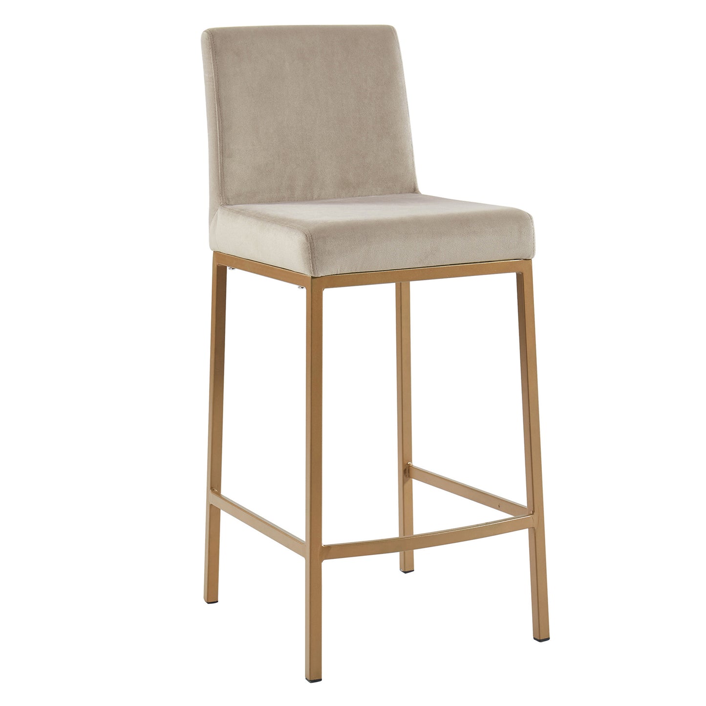 Diego 26" Counter Stool, Set of 2 in Beige and Aged Gold