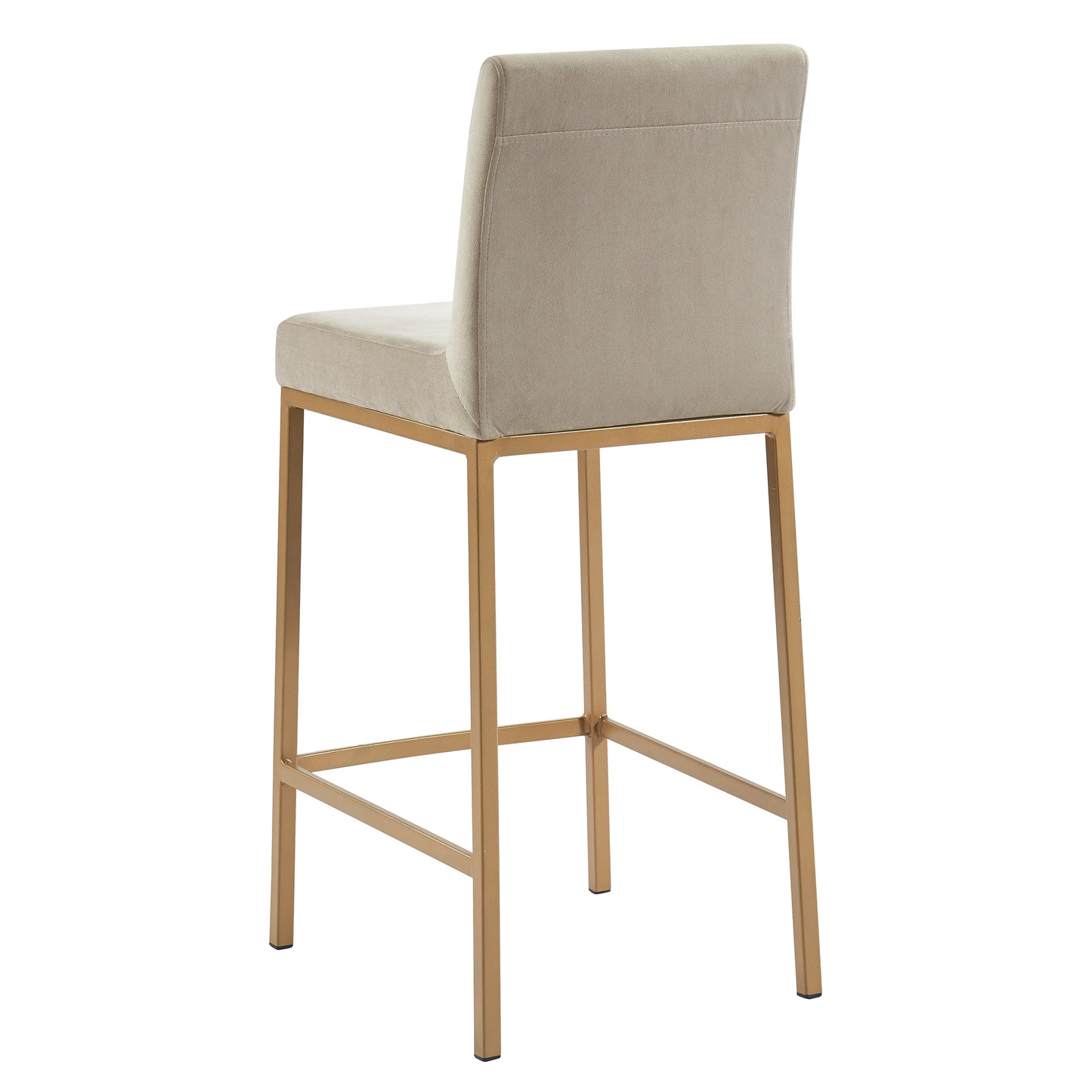 Diego 26" Counter Stool, Set of 2 in Beige and Aged Gold