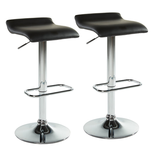 Fabia Ii Adjustable Air Lift Stool, Set of 2 in Black and Grey