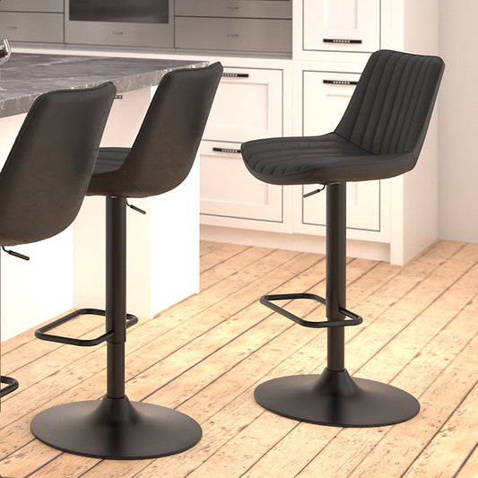 Kosi Adjustable Air-Lift Stool, Set of 2 in Black