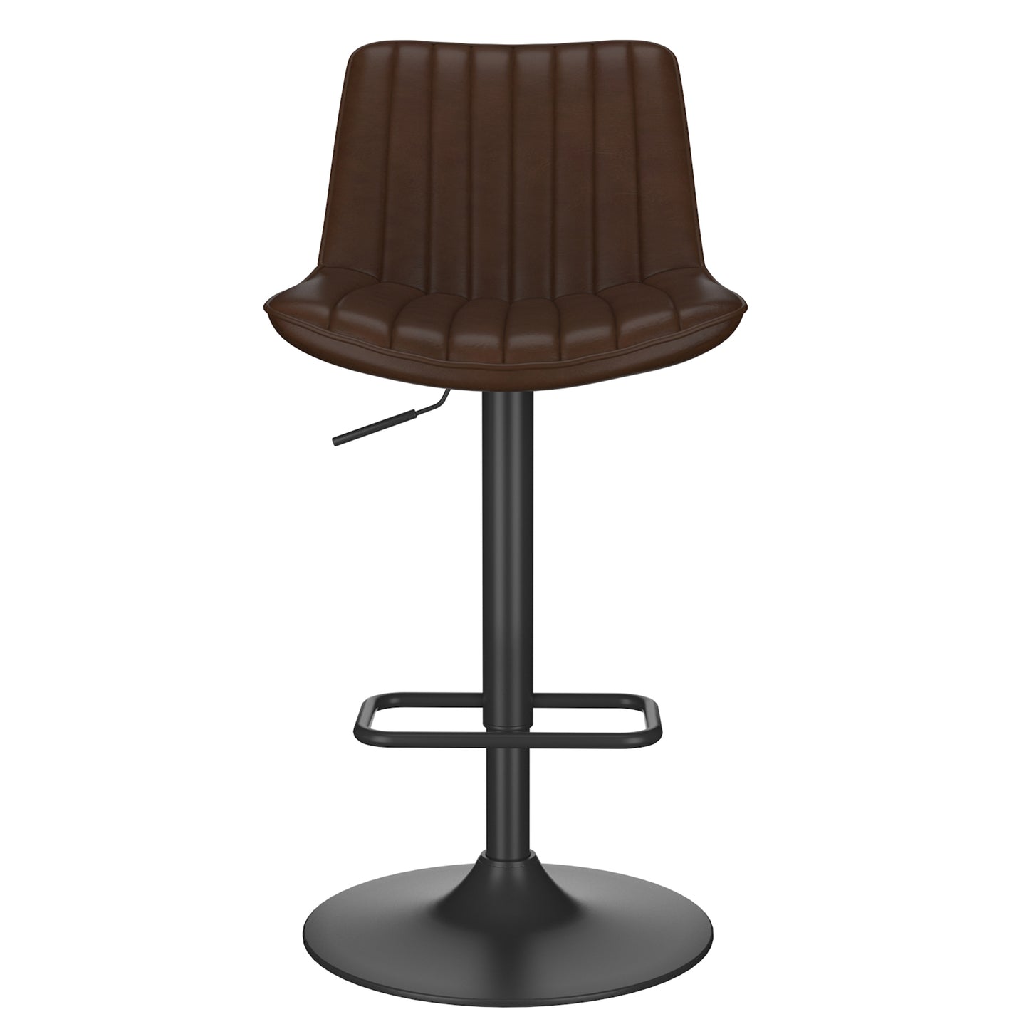 Kosi Adjustable Air-Lift Stool, set of 2, in Brown and Black