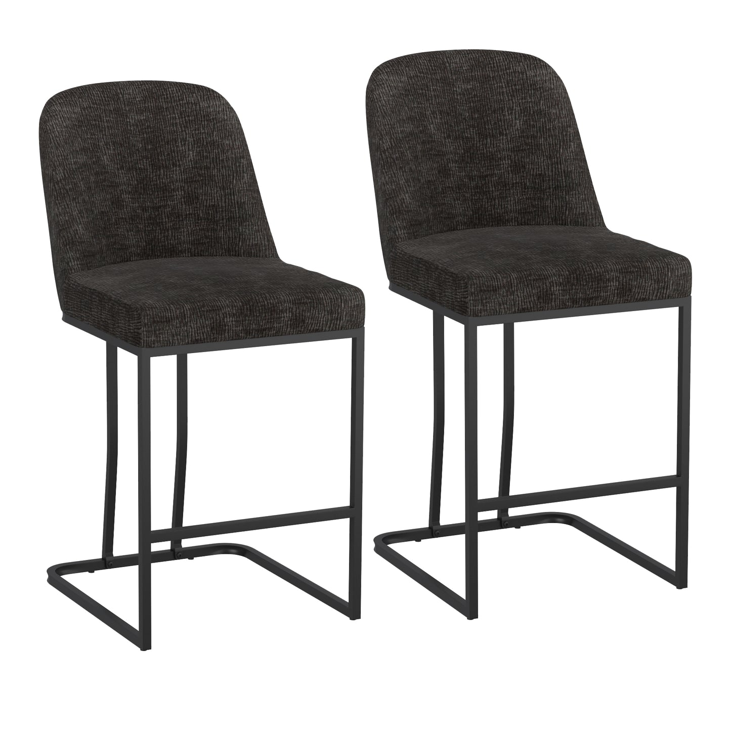 26" Counter Stool, Set of 2 in Charcoal