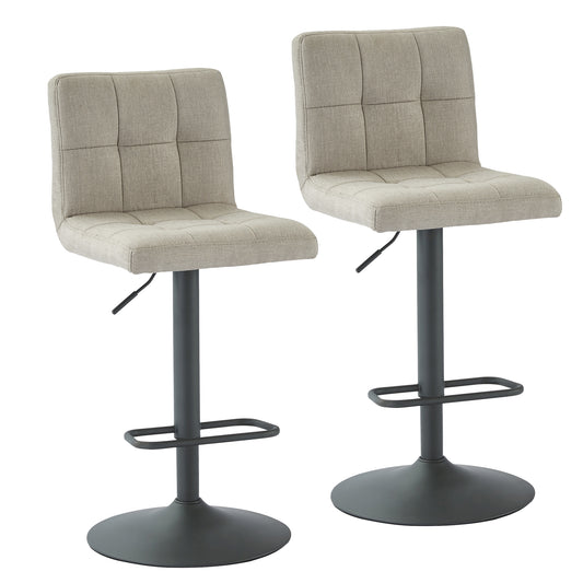 Sorb Adjustable Air Lift Stool, Set of 2 in Beige and Grey