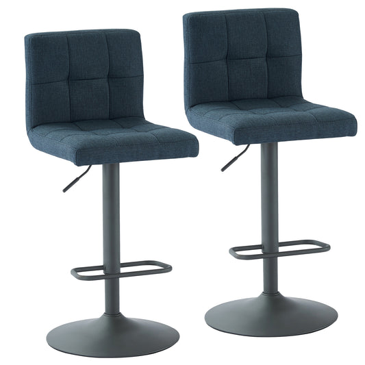 Sorb Adjustable Air Lift Stool, Set of 2 in Blue-Grey and Grey