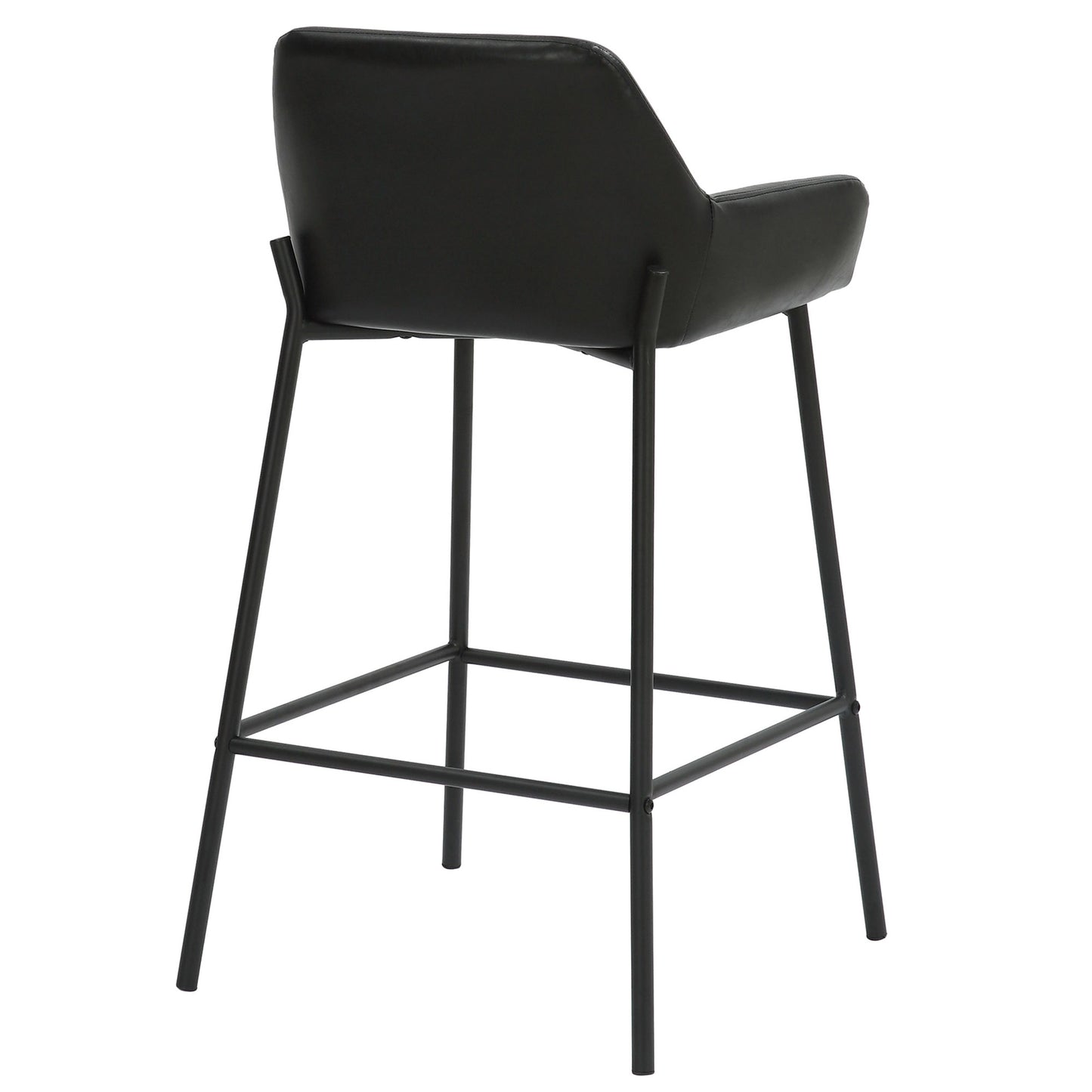 26" Counter Stool, PU, Set of 2 in Black