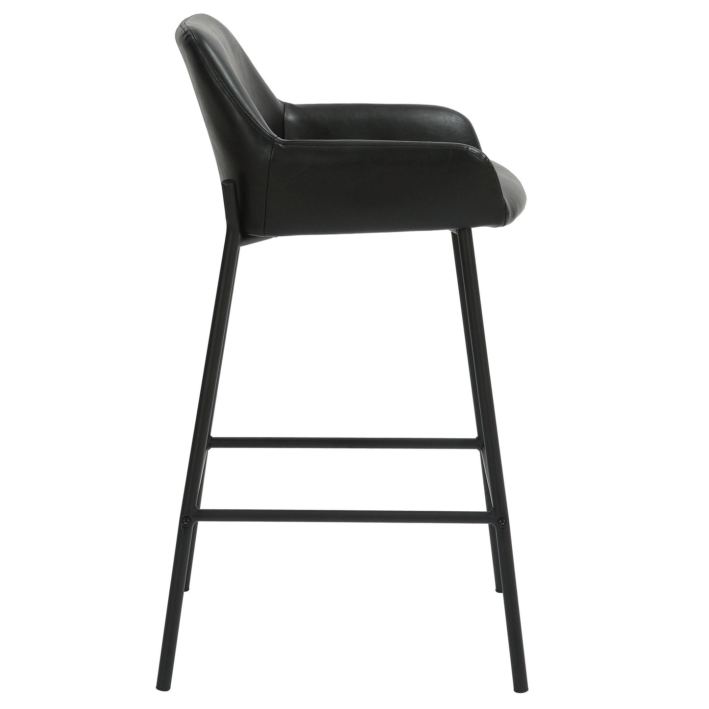 26" Counter Stool, PU, Set of 2 in Black