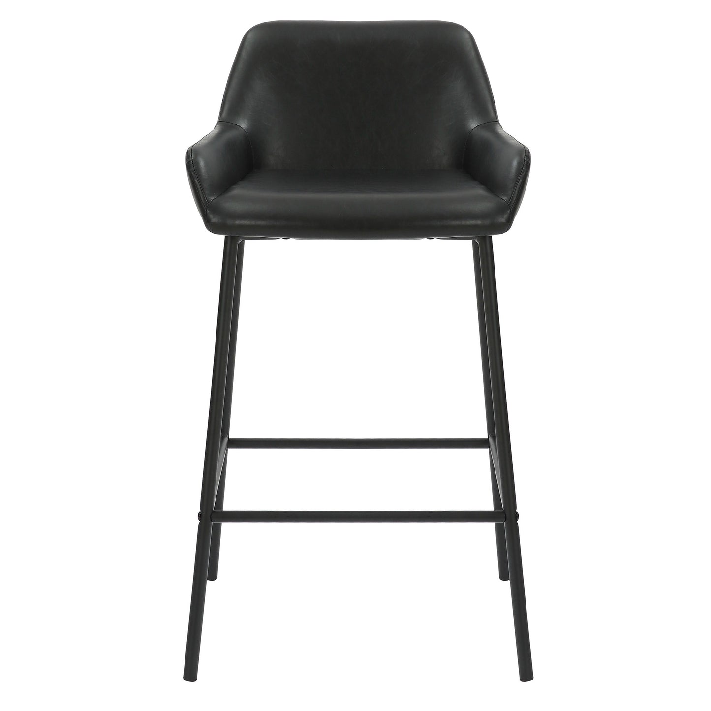 26" Counter Stool, PU, Set of 2 in Black