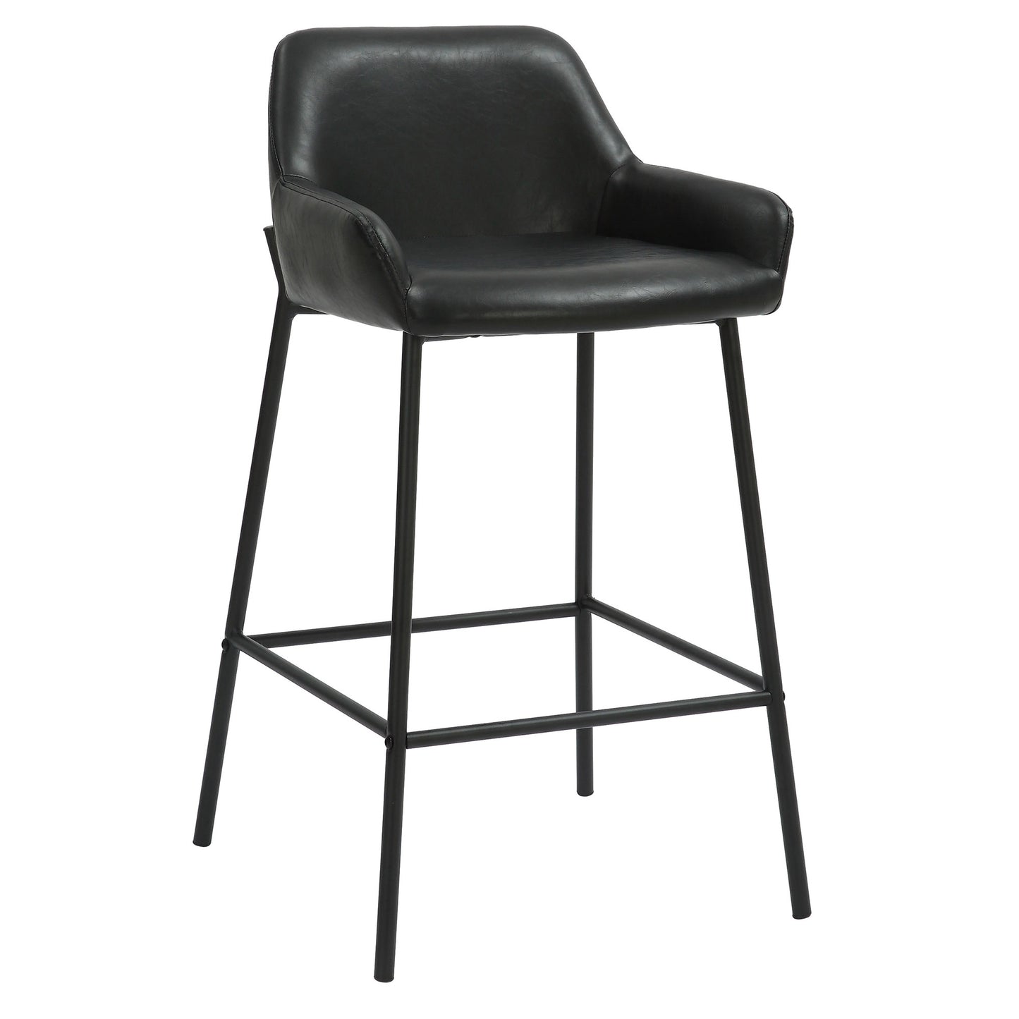 26" Counter Stool, PU, Set of 2 in Black