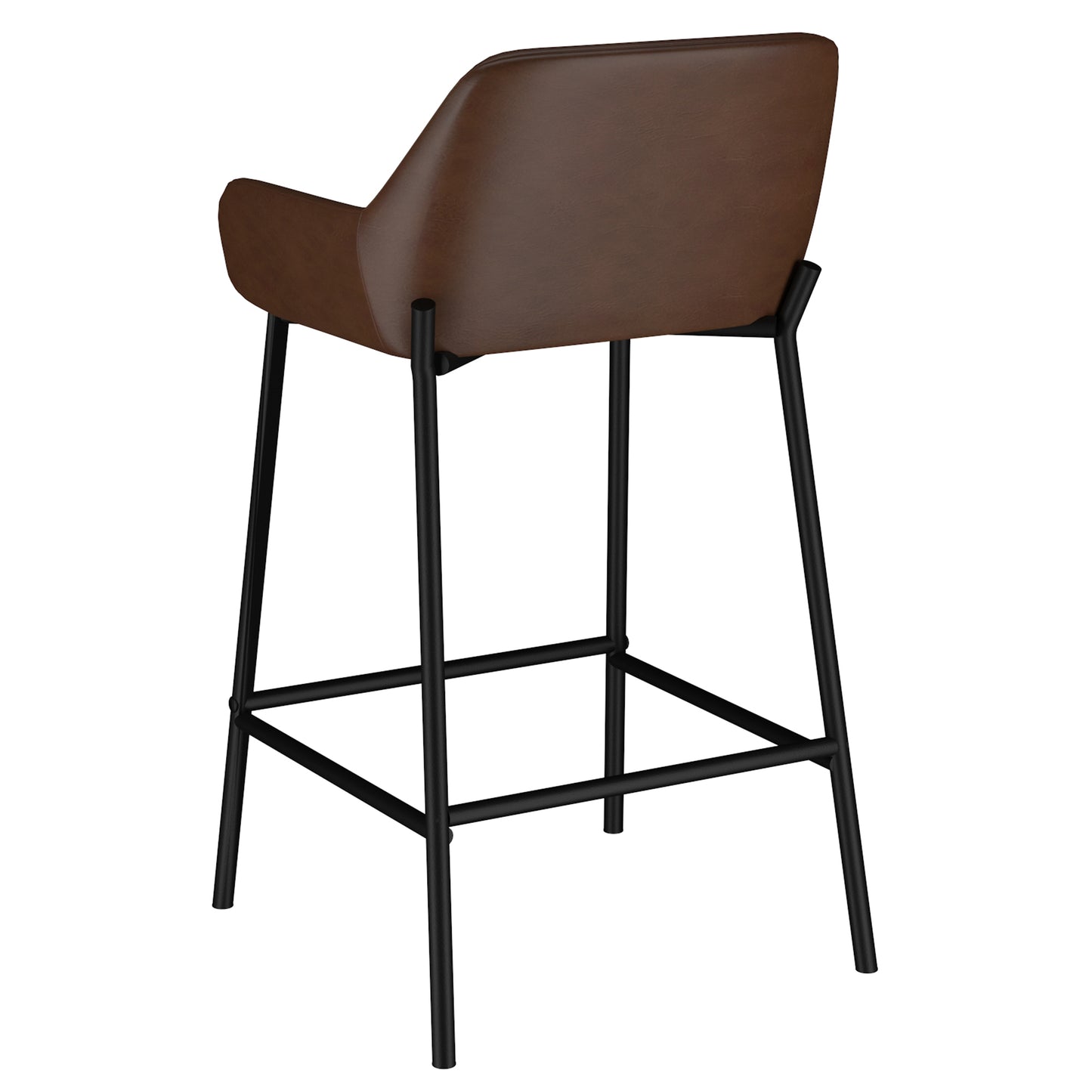 26" Counter Stool, PU, Set of 2 in Brown & Black