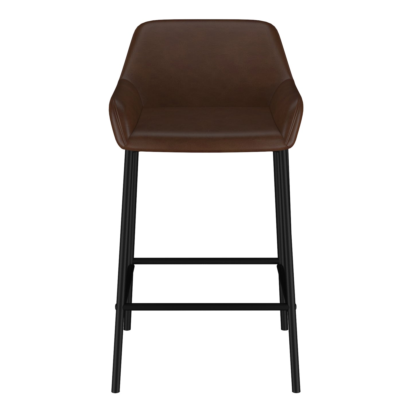 26" Counter Stool, PU, Set of 2 in Brown & Black