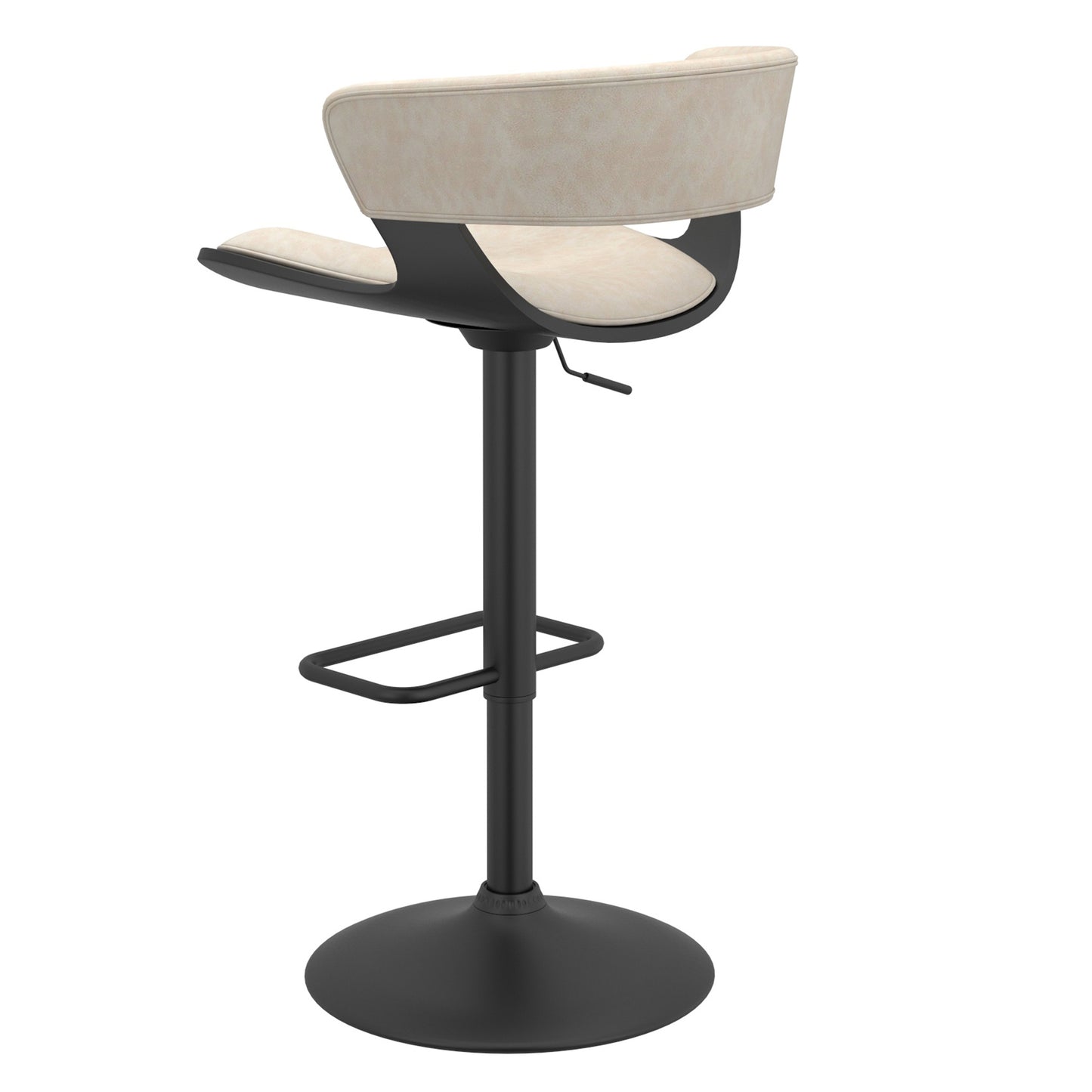 Rover Adjustable Air Lift Stool in Ivory and Black (1 Unit)