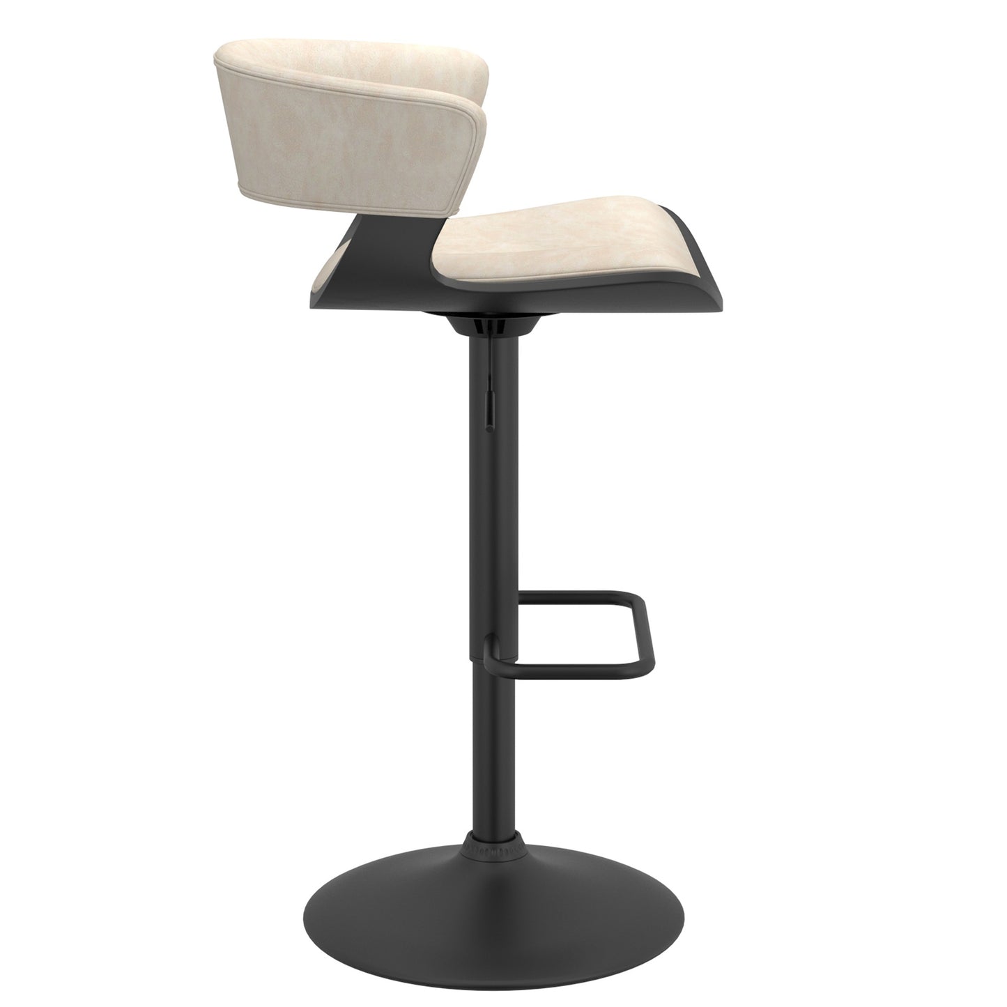 Rover Adjustable Air Lift Stool in Ivory and Black (1 Unit)