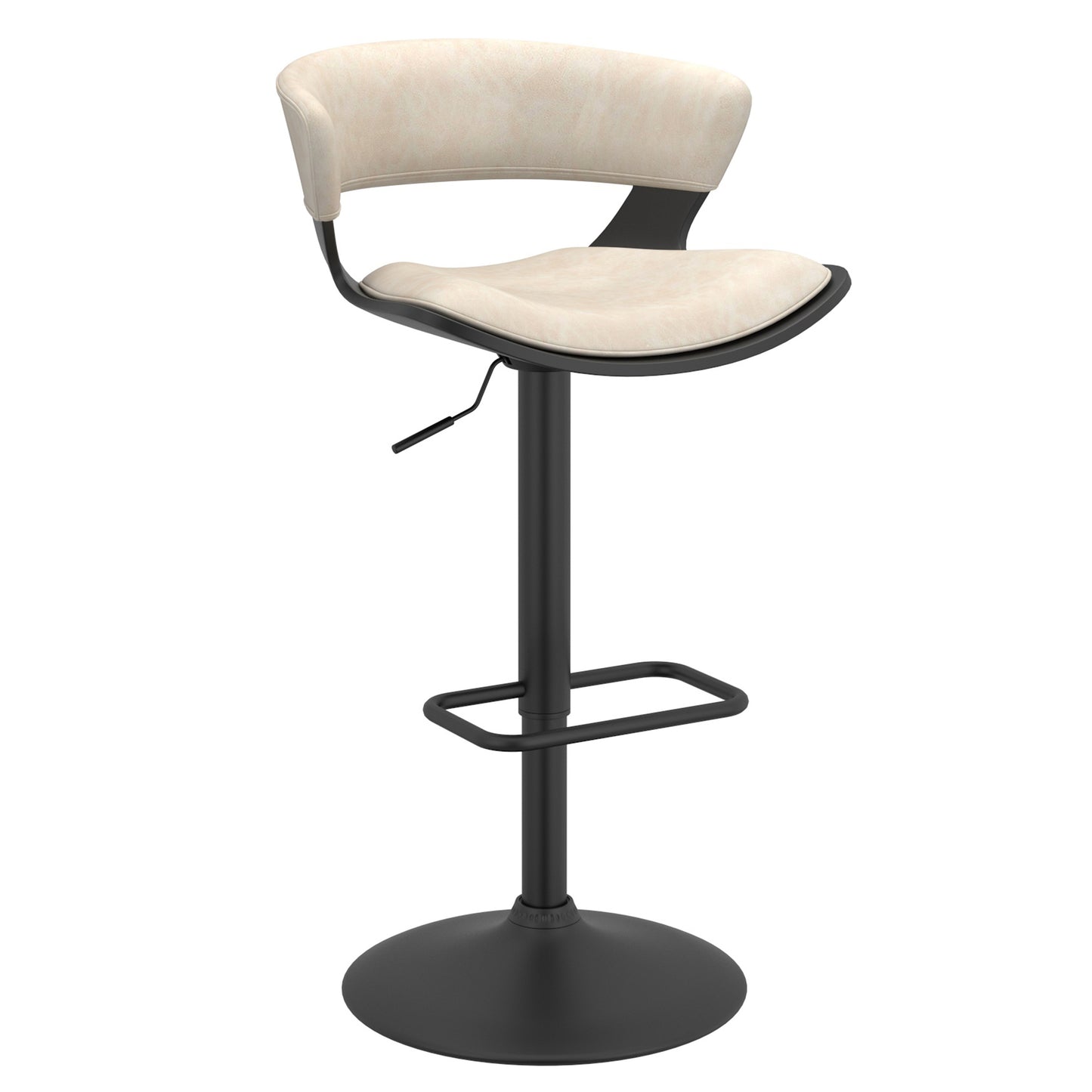 Rover Adjustable Air Lift Stool in Ivory and Black (1 Unit)