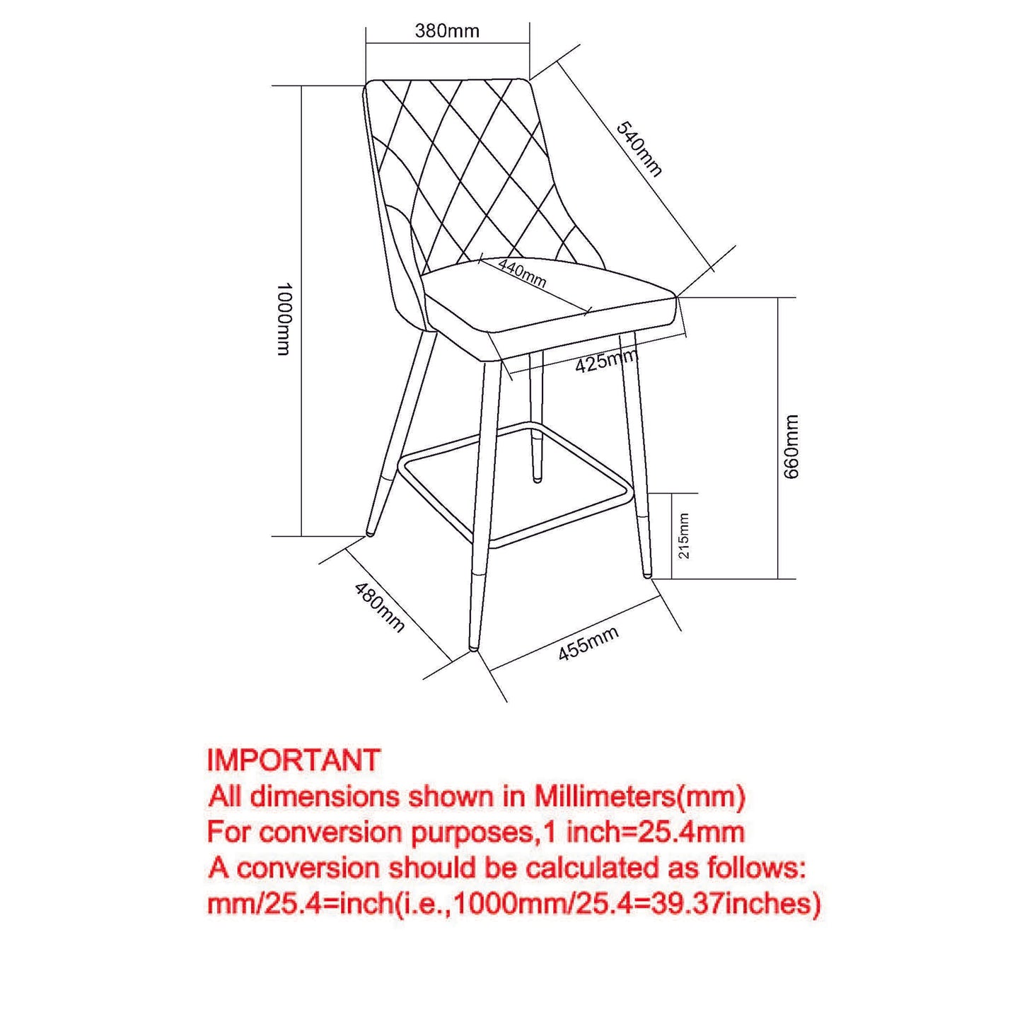 Antoine 26" Counter Stool, Set of 2, in Black