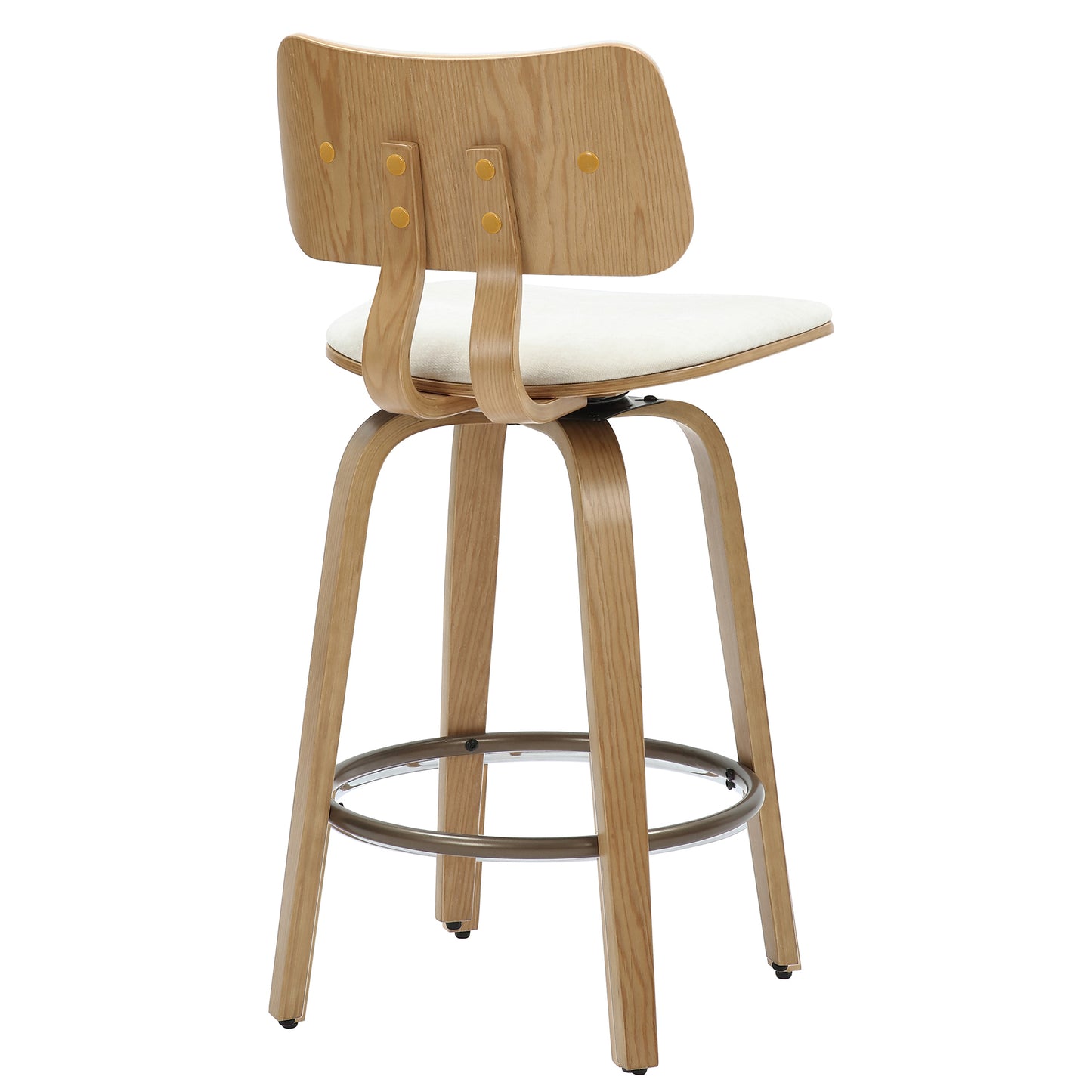 Zuni 26" Counter Stool with Swivel in Beige Fabric and Natural (1 Stool)