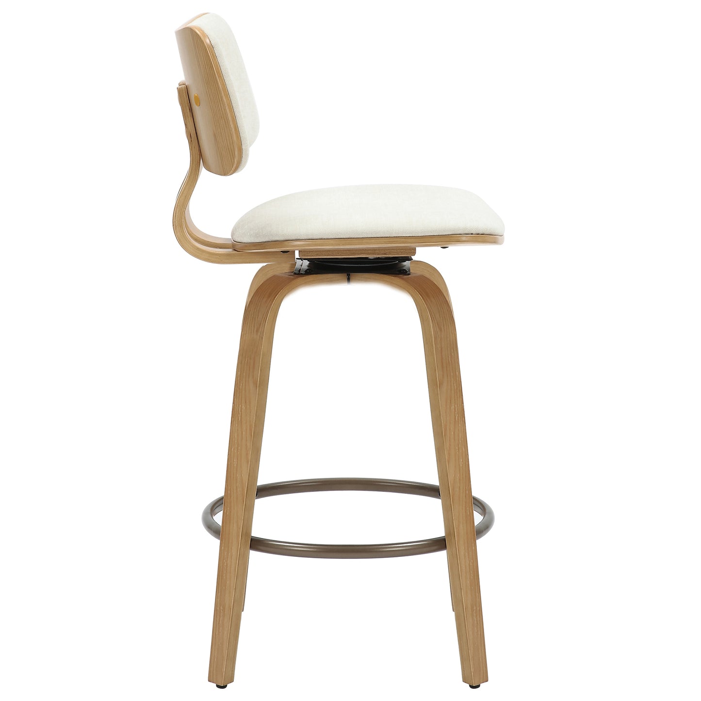 Zuni 26" Counter Stool with Swivel in Beige Fabric and Natural (1 Stool)