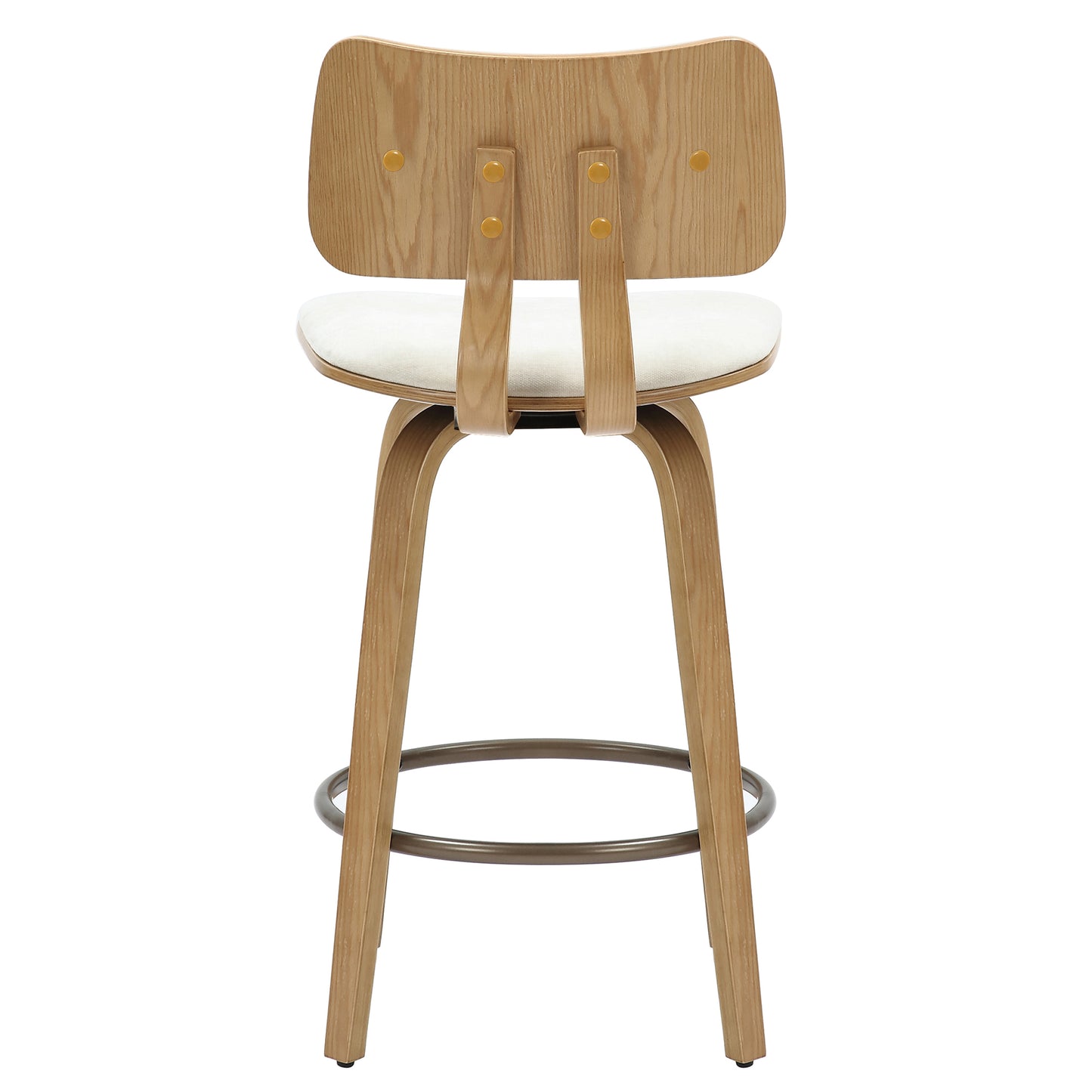 Zuni 26" Counter Stool with Swivel in Beige Fabric and Natural (1 Stool)