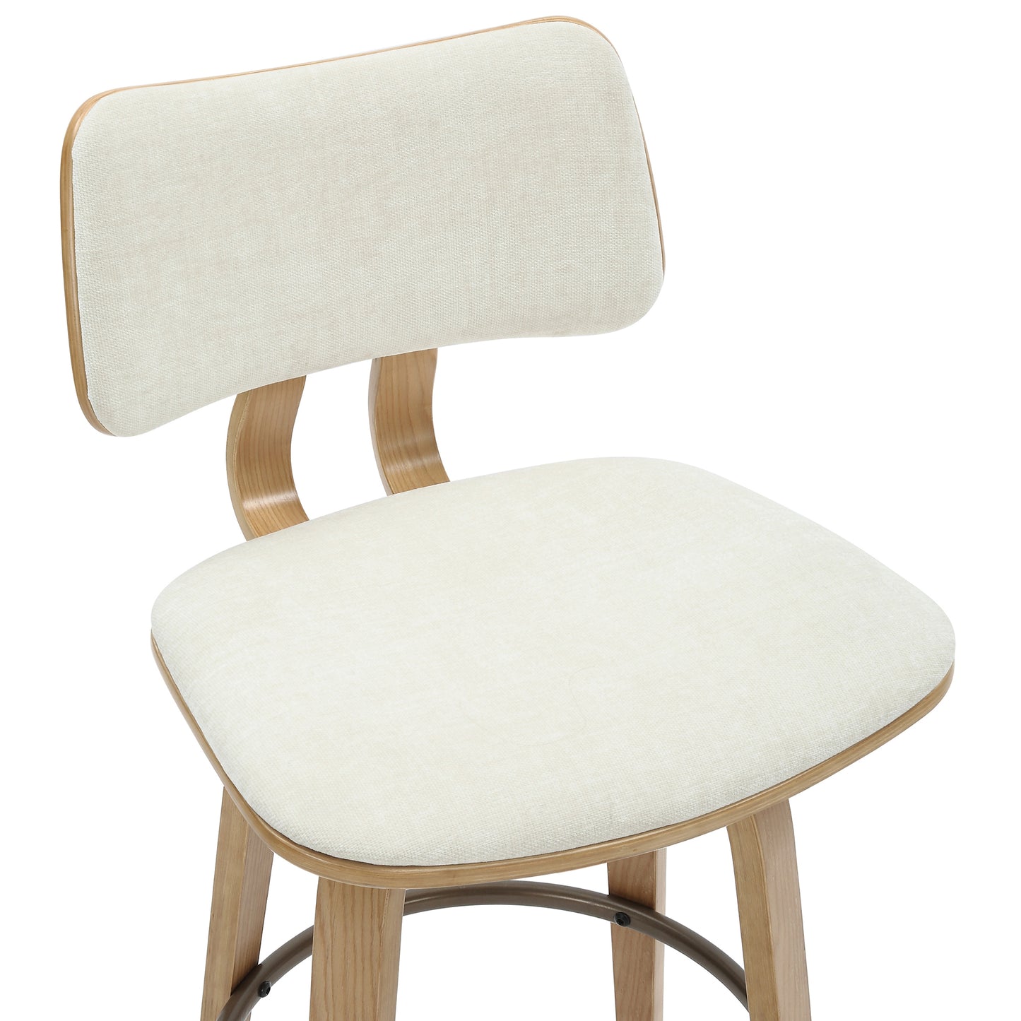 Zuni 26" Counter Stool with Swivel in Beige Fabric and Natural (1 Stool)