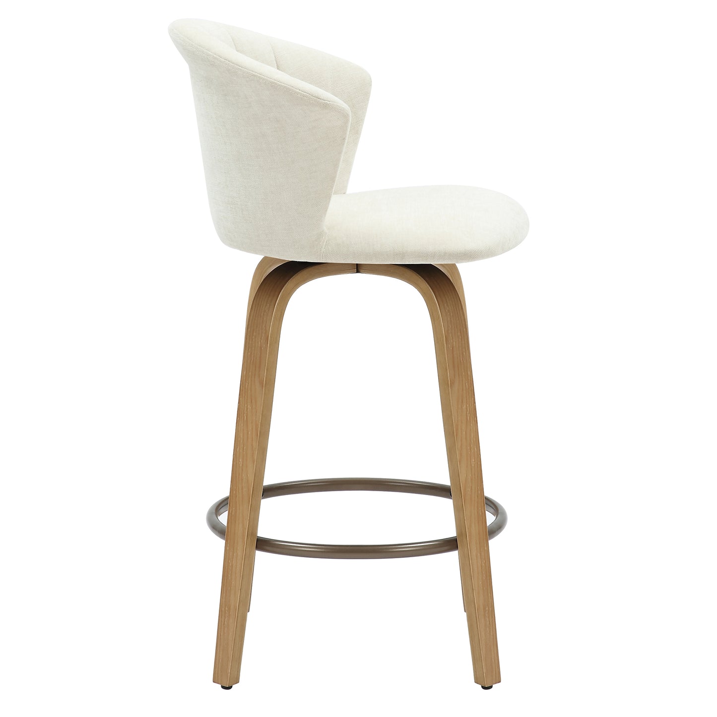 Tula 26" Counter Stool in Beige Fabric and Natural (1 Pc)