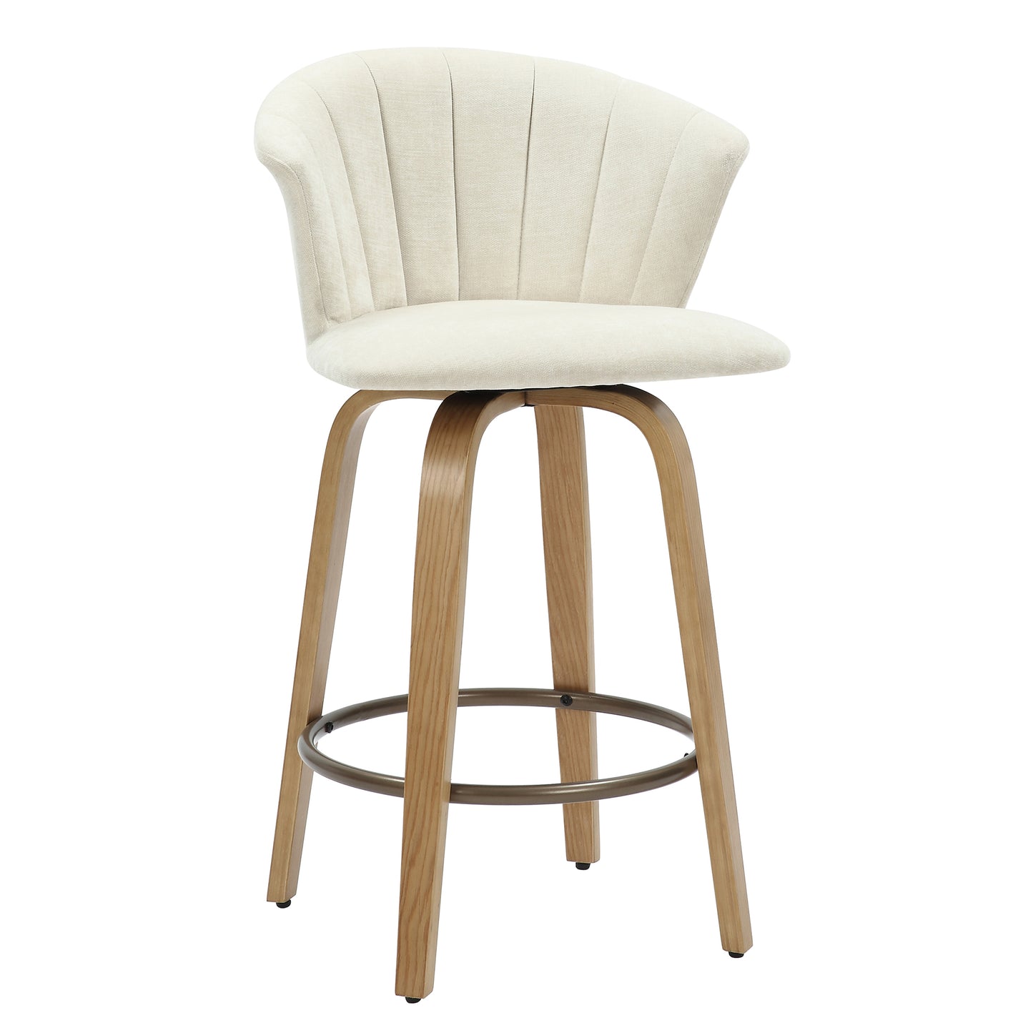 Tula 26" Counter Stool in Beige Fabric and Natural (1 Pc)