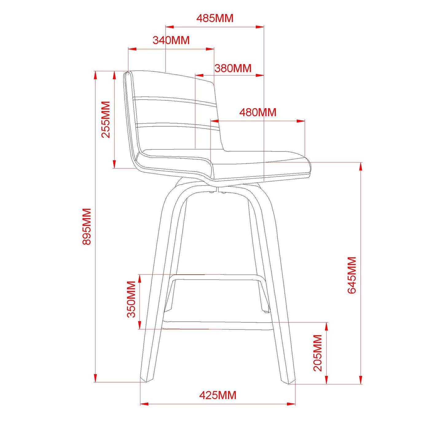 Moreno 26" Counter Stool in Charcoal and Walnut