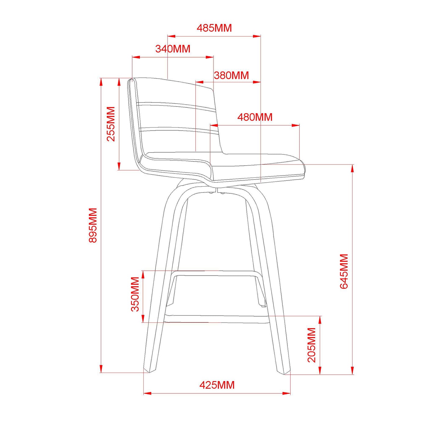 Moreno 26" Counter Stool in Grey and Walnut