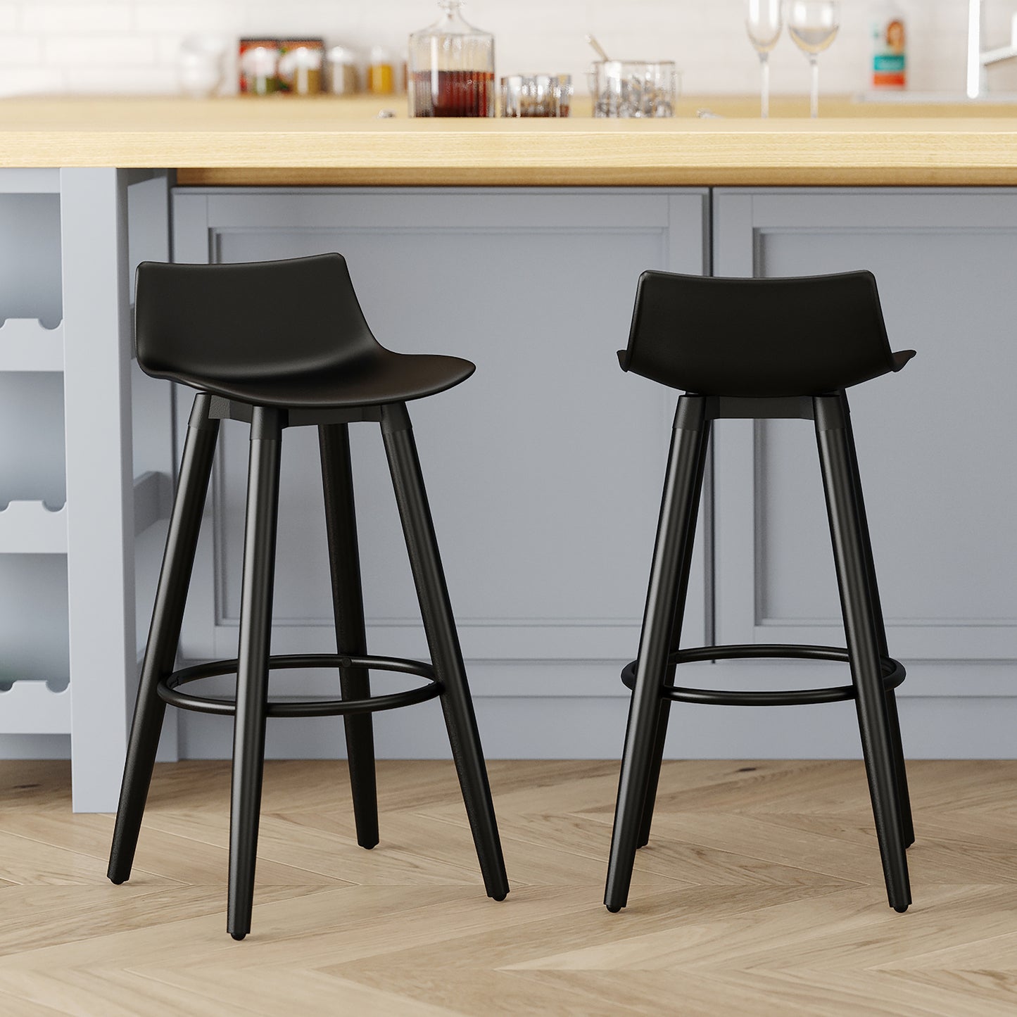 Rango 26" Counter Stool, Set of 2, in Black