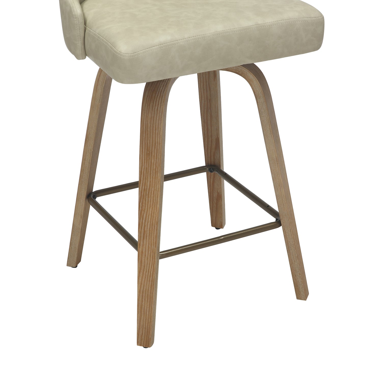 Oakley 26" Counter Stool w/Swivel, Set of 2 in Ivory & Whitewashed