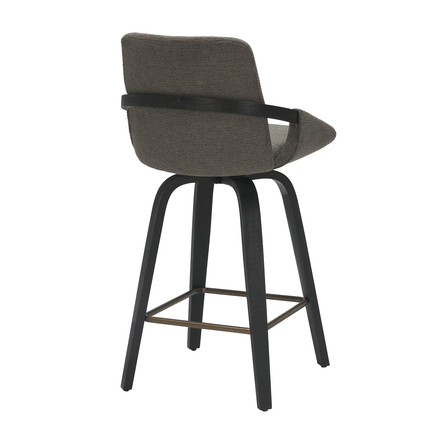 Parker 26" Counter Stool w/Swivel, Set of 2 in Charcoal Performance Fabric & Black