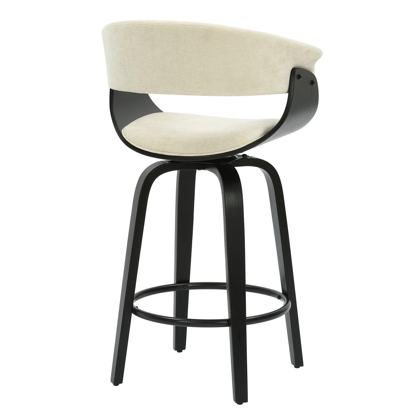 Holt 26" Counter Stool in Beige Fabric and Black