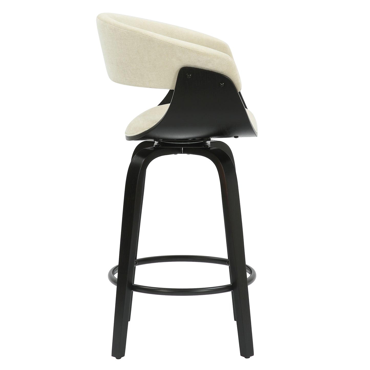 Holt 26" Counter Stool in Beige Fabric and Black