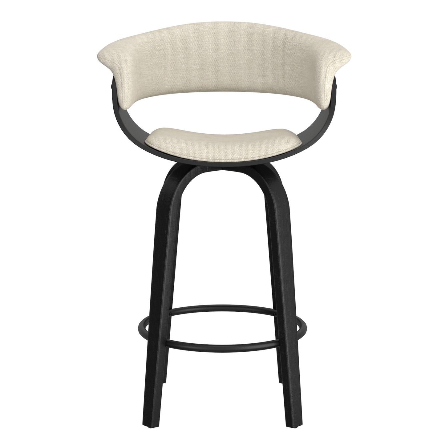 Holt 26" Counter Stool in Beige Fabric and Black