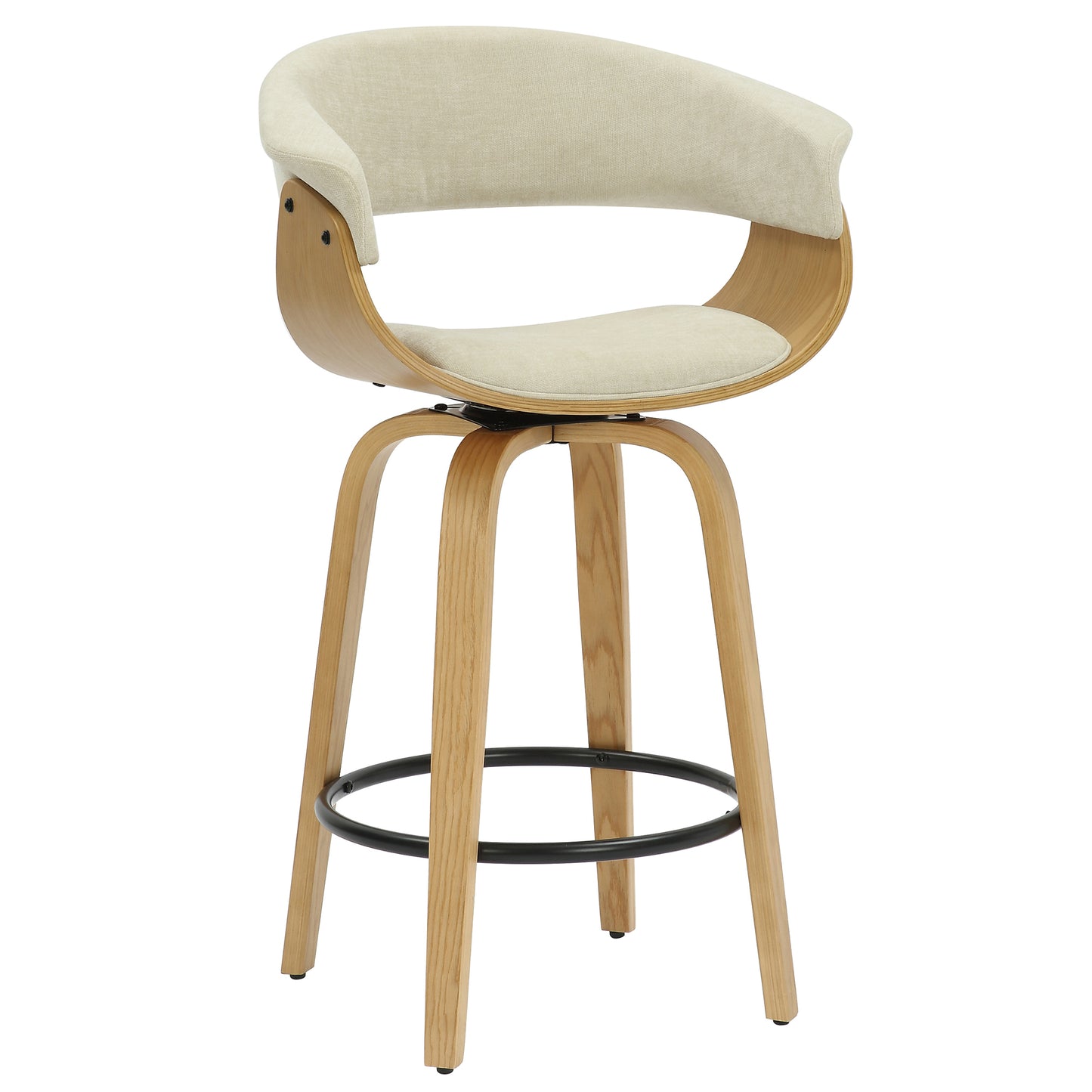 Holt 26" Counter Stool in Beige Fabric and Natural (1 PC)