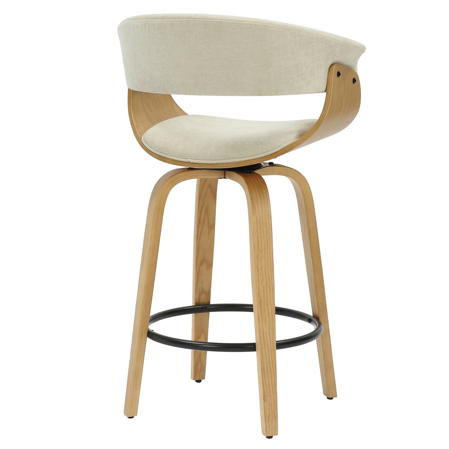 Holt 26" Counter Stool in Beige Fabric and Natural (1 PC)