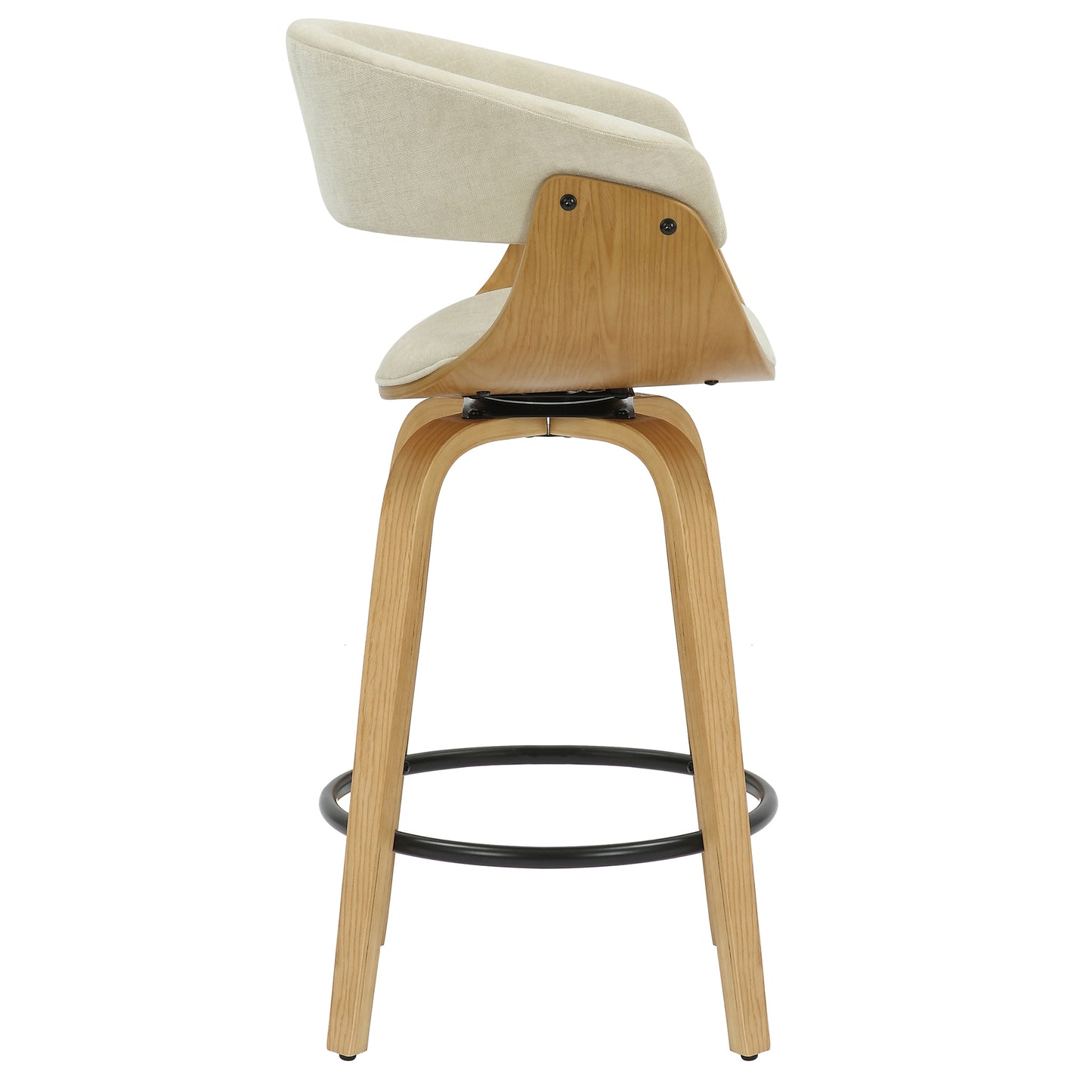 Holt 26" Counter Stool in Beige Fabric and Natural (1 PC)