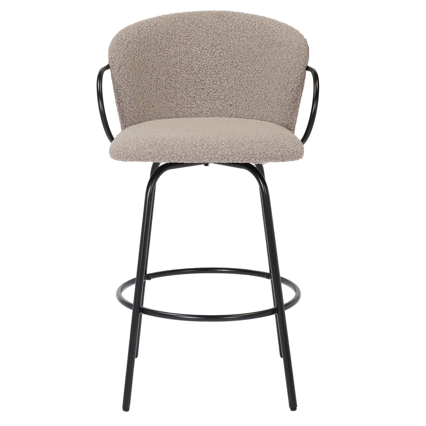 Kalani 26" Counter Stool w/Swivel, Set of 2 in Warm Grey & Black