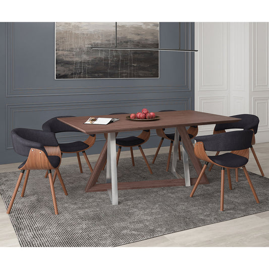 COMING SOON!! Drake/Holt 7pc Dining Set in Walnut with Charcoal Chair