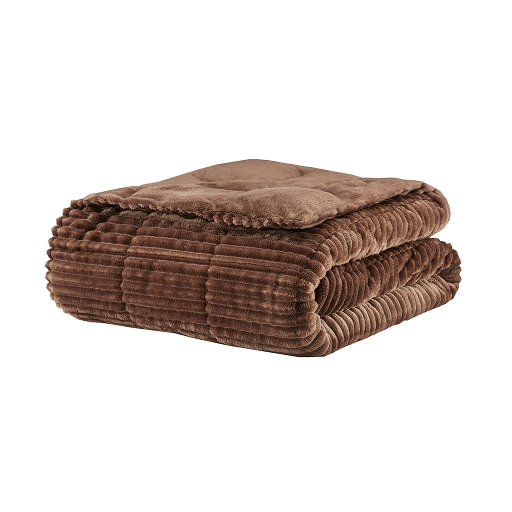 Corduroy Plush 60x70" Winter Throw Blanket Brown